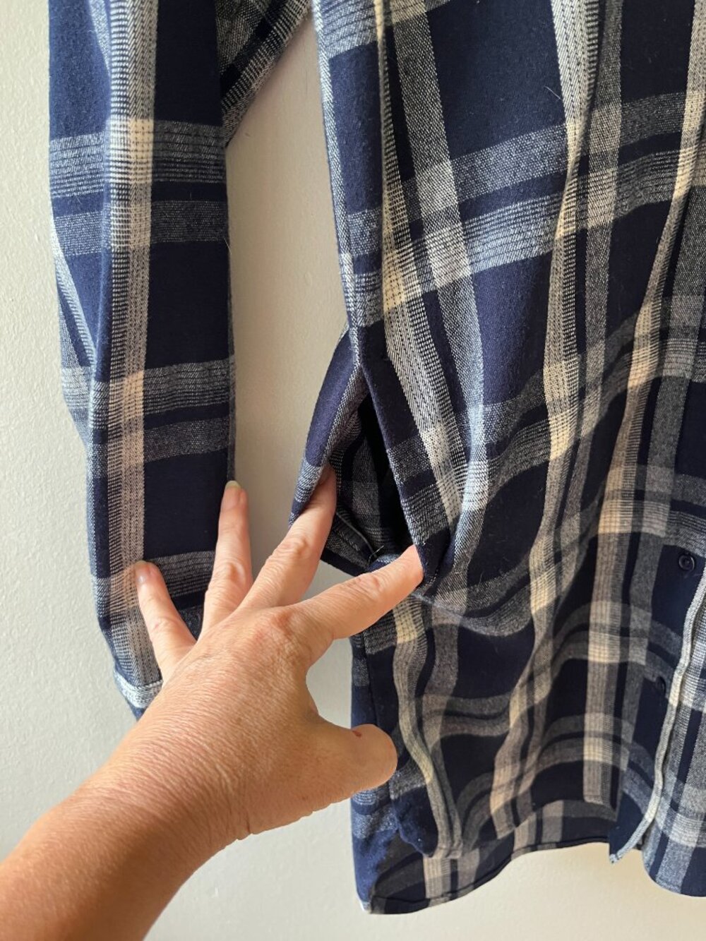 Lulus Sz S Navy Blue Plaid Shirt flannel Midi Dress with pockets Button down - Picture 5 of 10